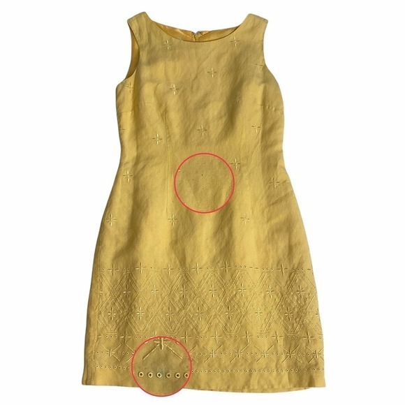 Agb Dress Petite Byer California Yellow Embroidered Sleeveless Sheath Mini Dress - Picture 6 of 13